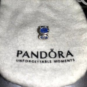 Authentic Pandora Aqua Blue Cubic Zirconia 5 Stones Silver 925 ALE Charm #14